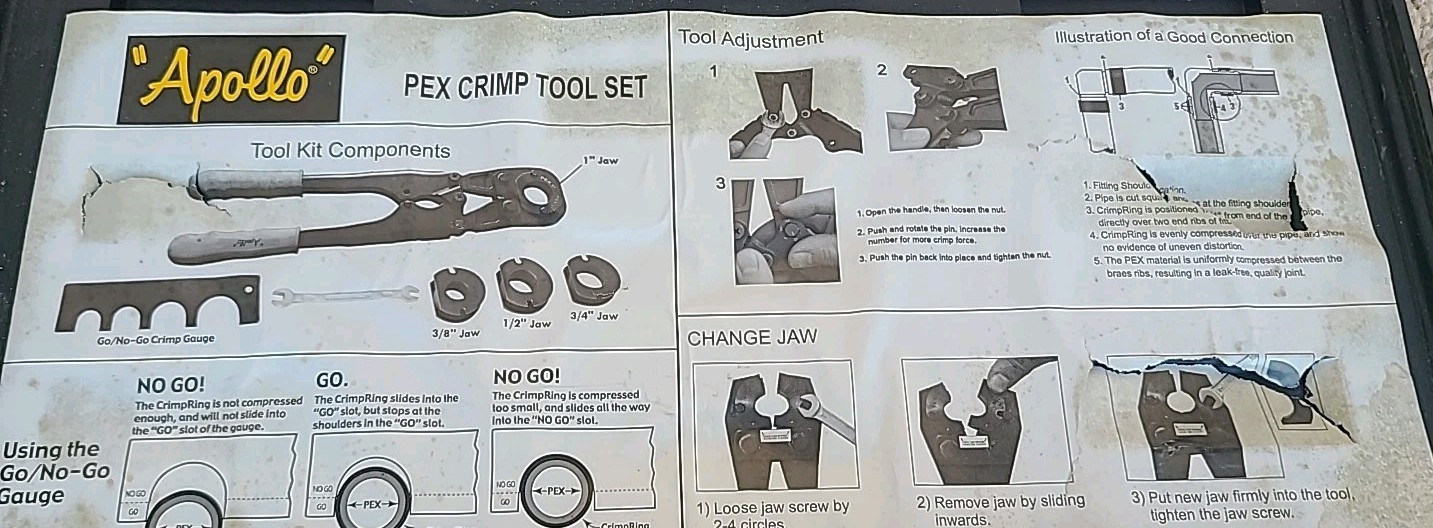 Apollo Pex Crimp Toolset Read Discription