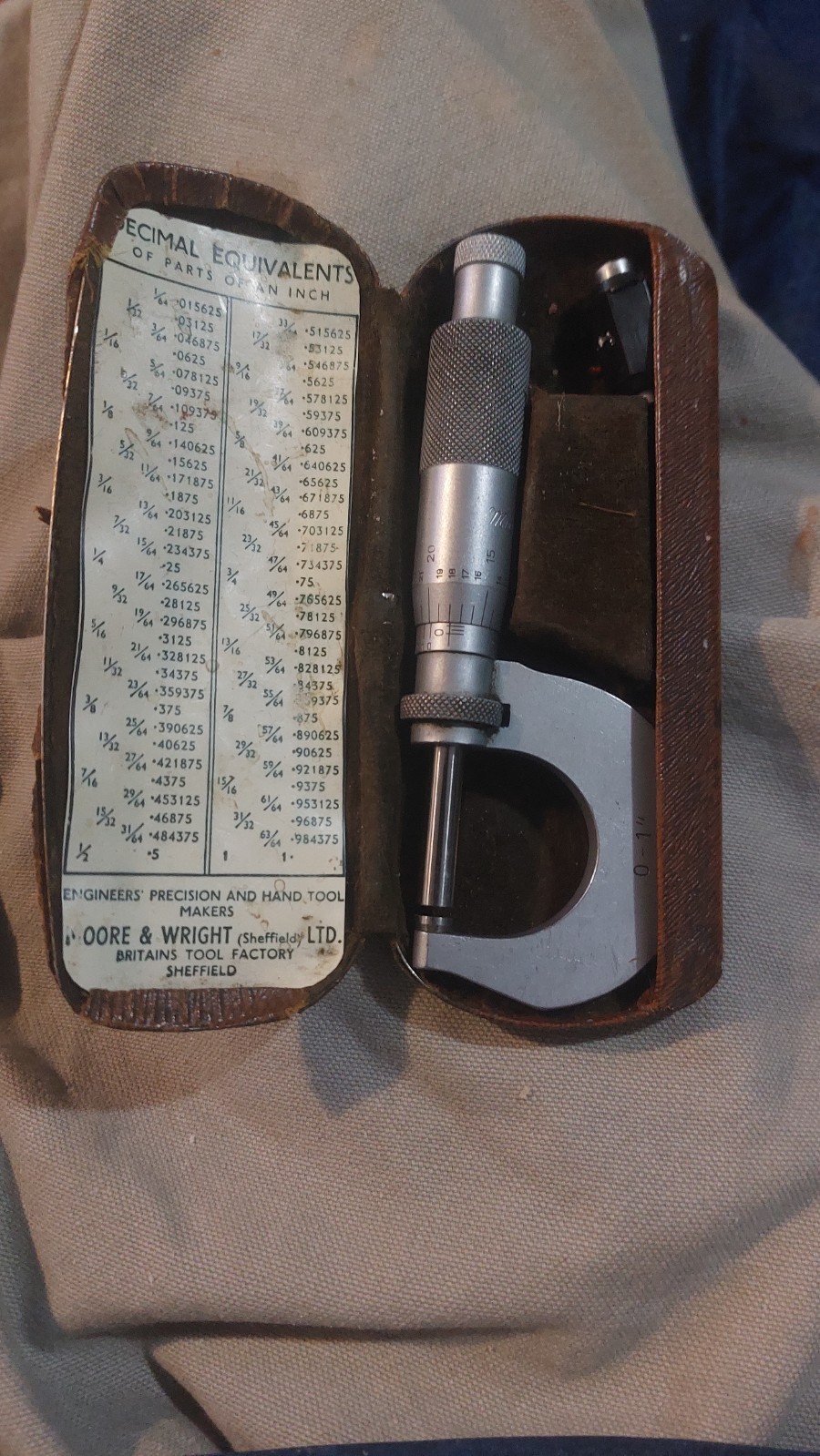 Moore and Wright  1950s micrometer