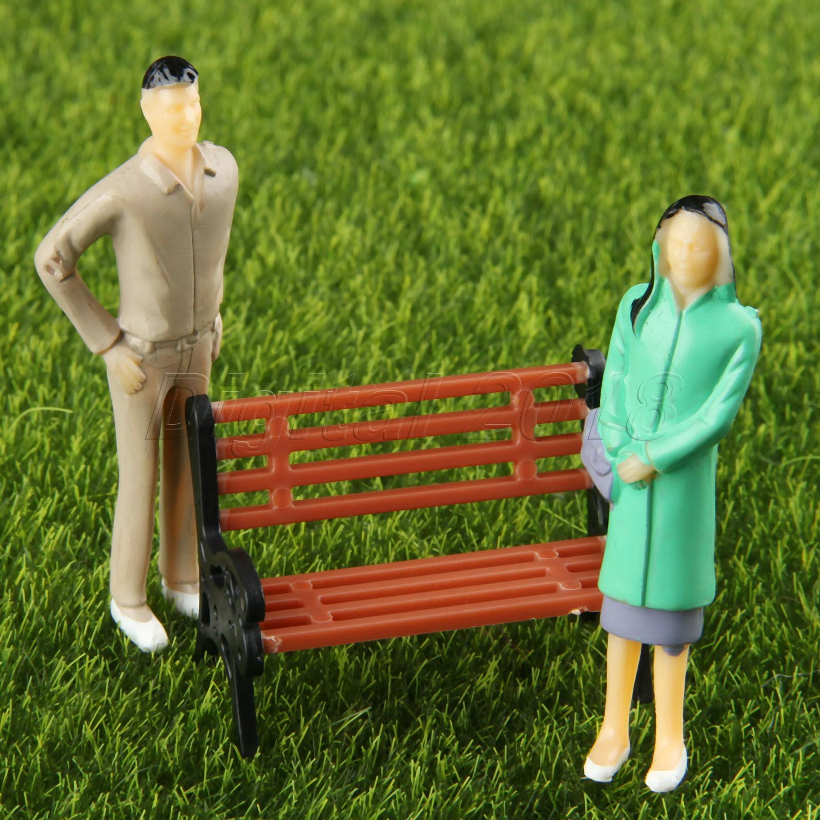 10pcs Plastic Park Plain People Model Train Scenery Layout Scale 1:30 Painted