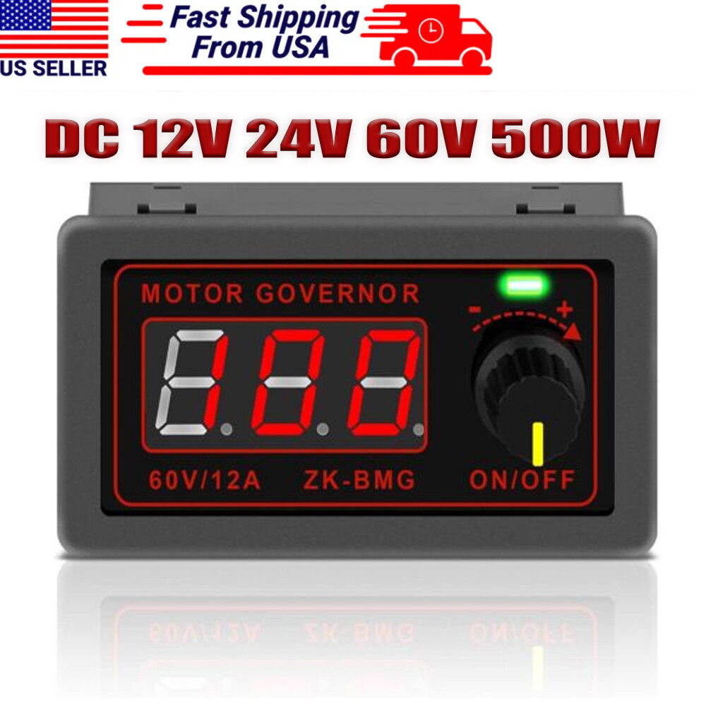 Motor Speed Controller Adjustable Speed Regulator Switch PWM DC 12V 24V 60V 500W