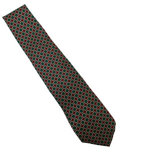 Vintage 80s Polo Ralph Lauren Silk Tie Nordstrom Red Green Geometric Old Money