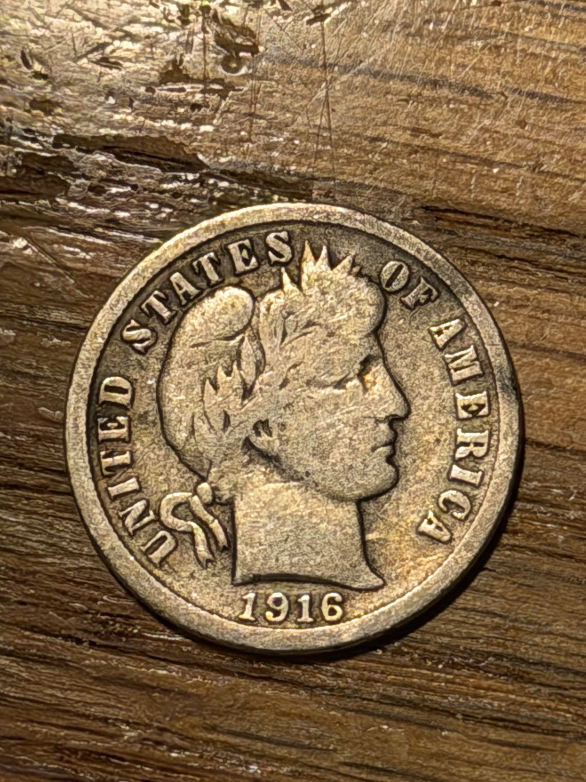 1916-P Barber Dime 90% Silver Average Circ *4457