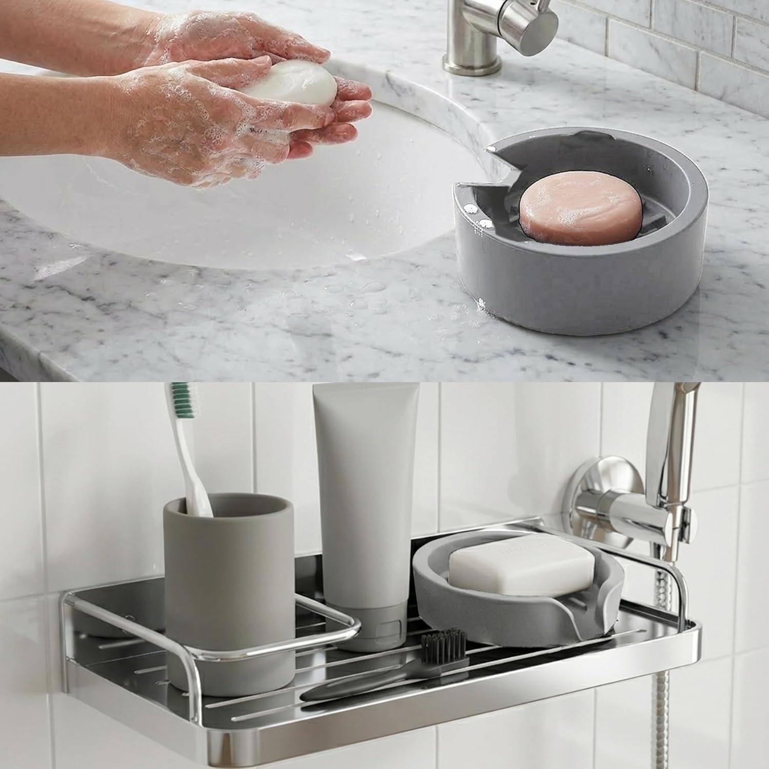 Silicone Sponge Holder Compatible W/ Scrub Daddy Self Draining Sink Organizer