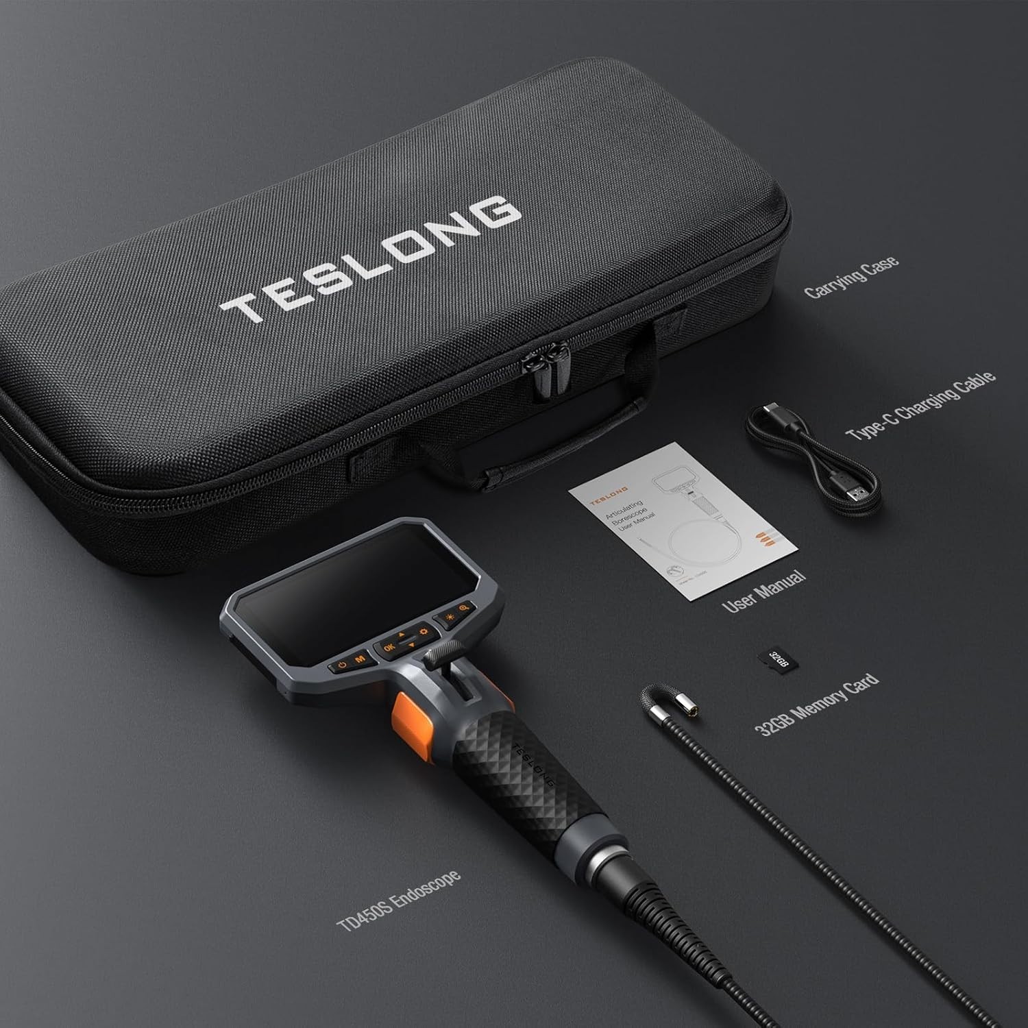 Teslong 6.5mm Two-Way Articulating Borescope Endoscope Inspection Camera 10FT