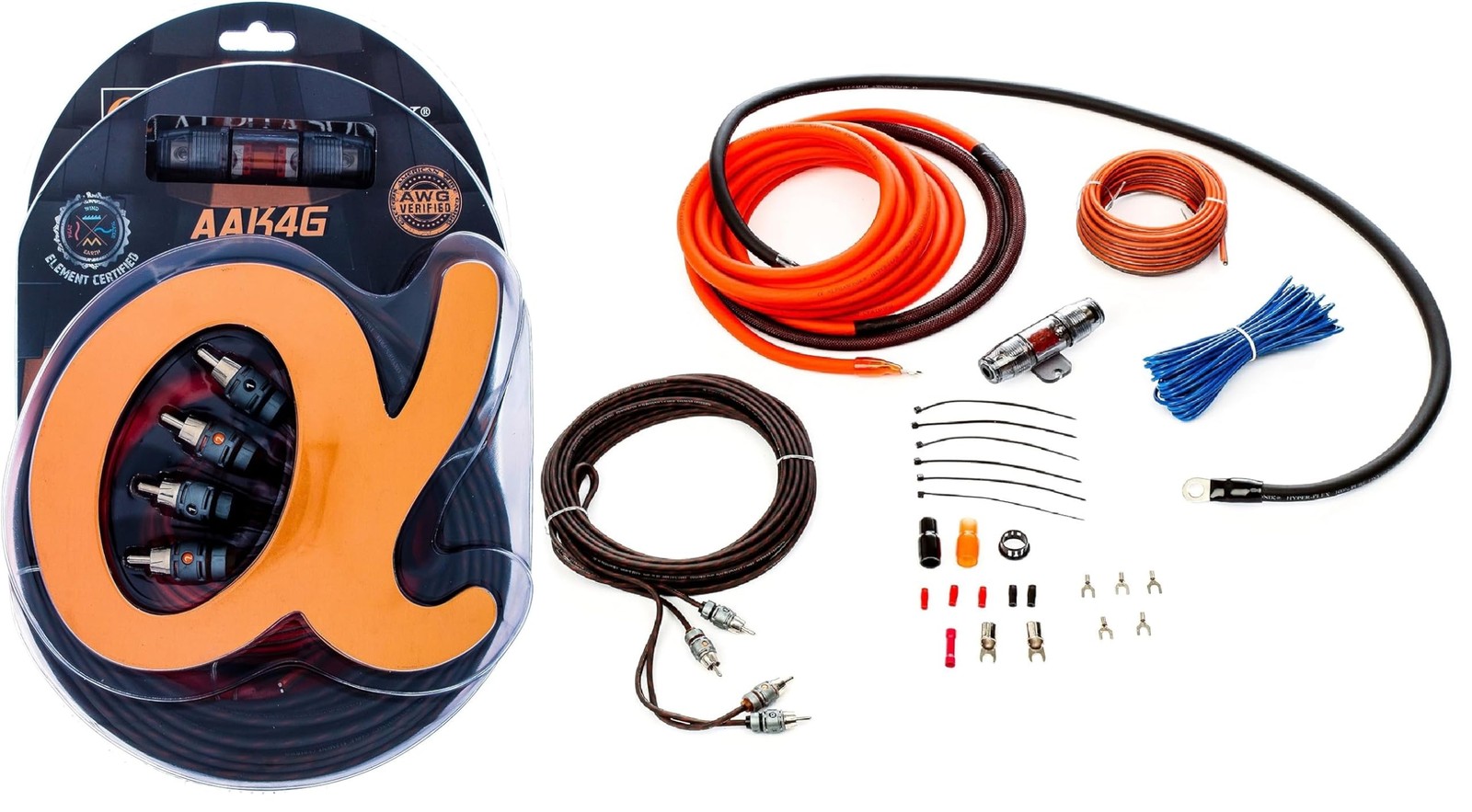 AAK4G Premium 4-Gauge Complete Car Amplifier Amp Kit