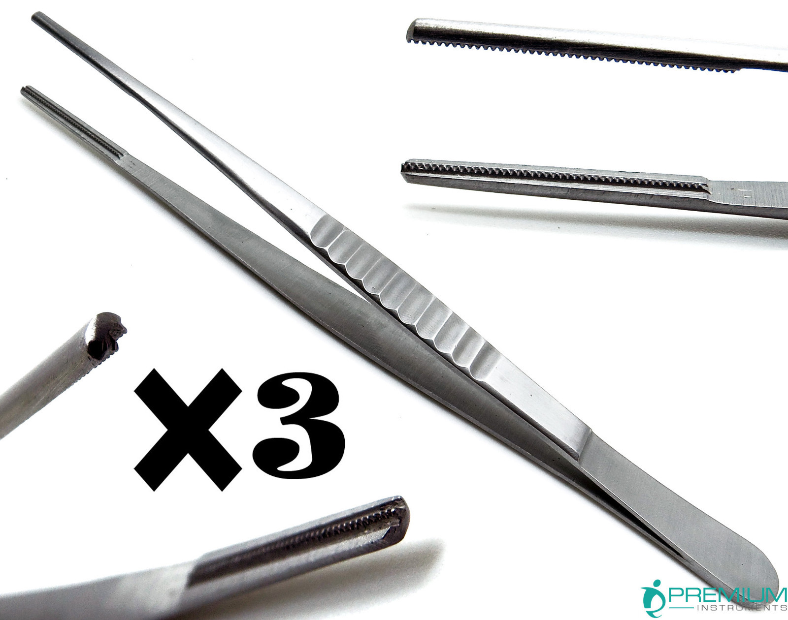 3× Debakey Tweezers 6" Forceps Atraumatic Dental Veterinary Surgical Instruments