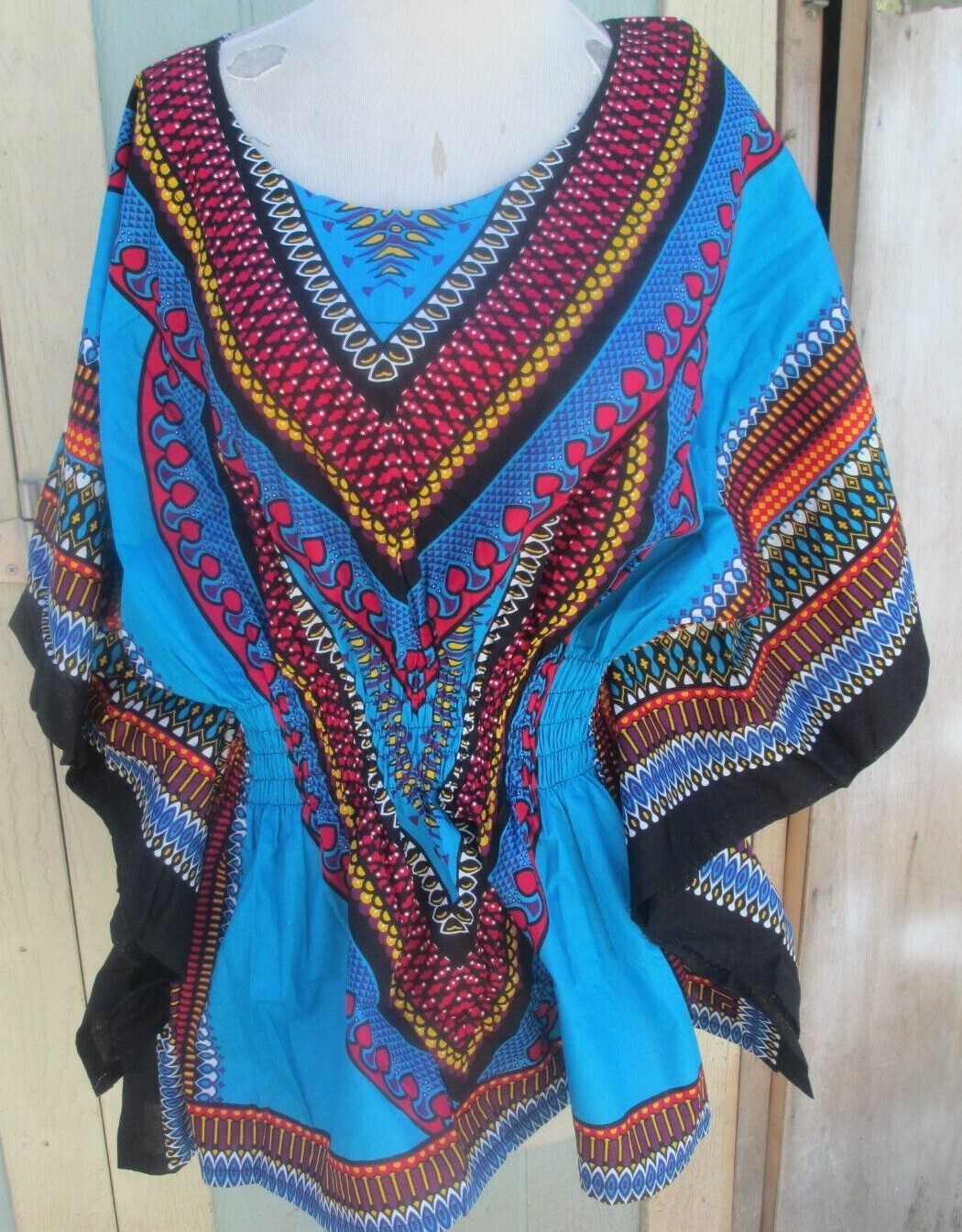 Elastic Waist Dashiki African Blouse Women Traditional Dress Top One Size
