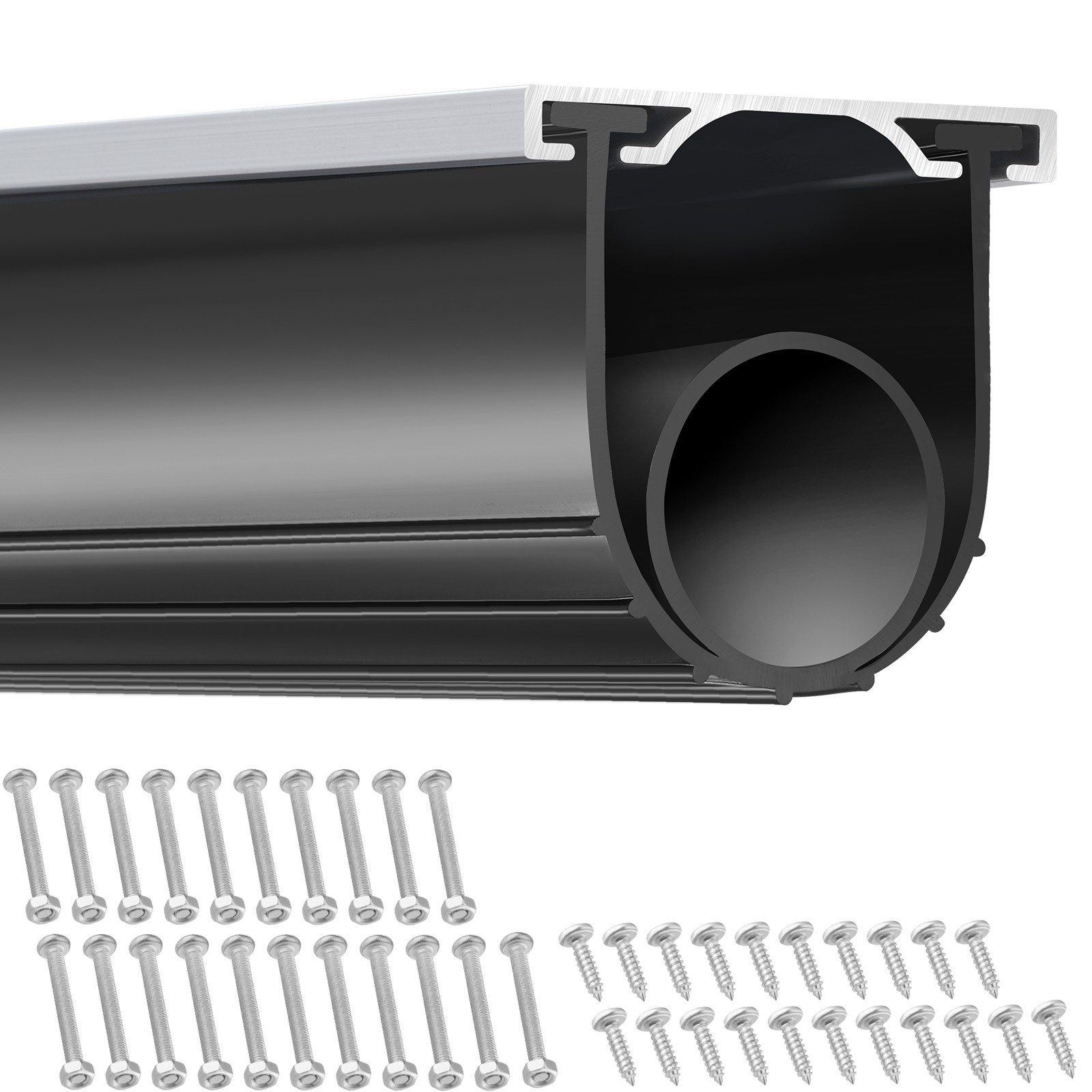 Uimoso Garage Door Seals Bottom Rubber with Track Retainer 16ft 5/16 inch T-end