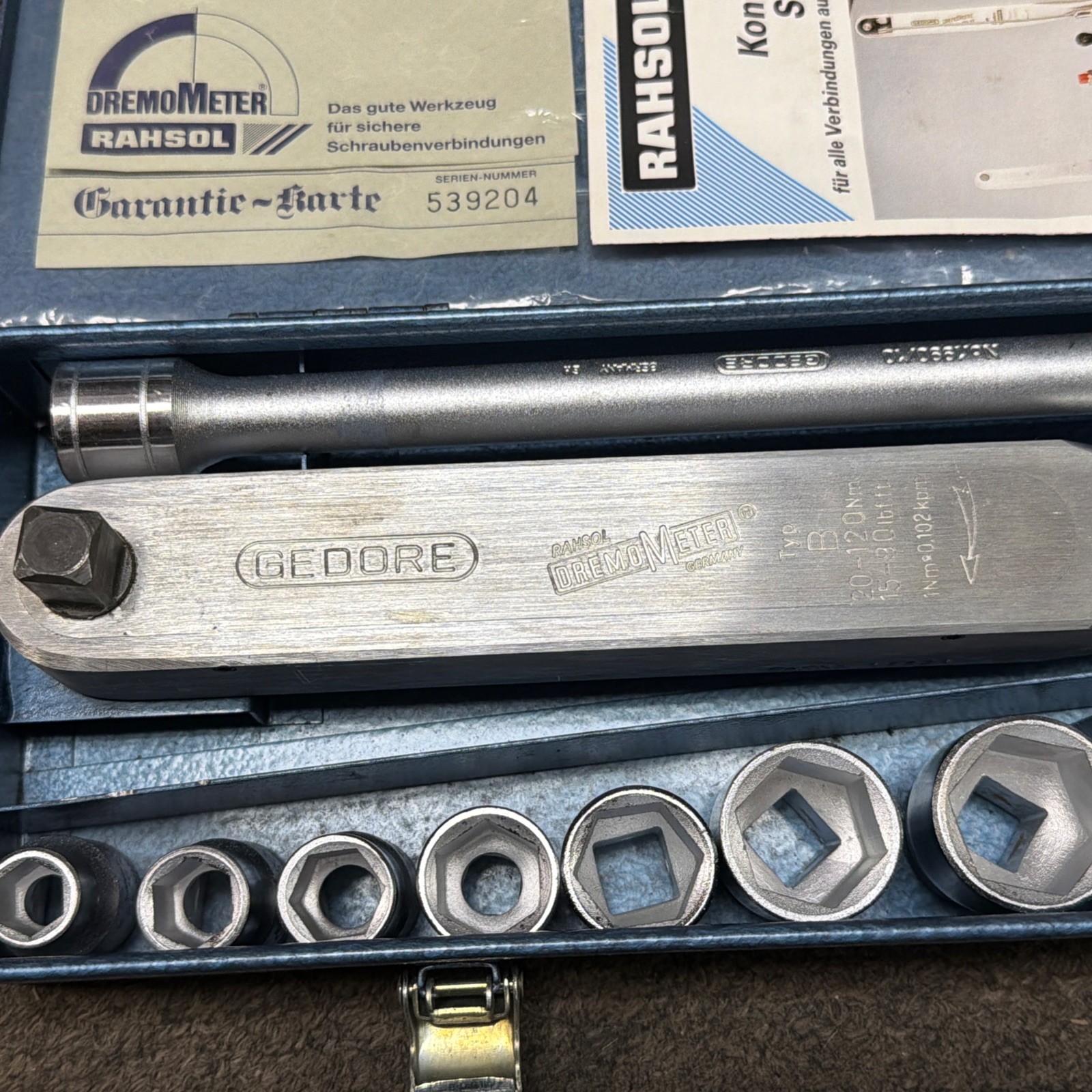 Gedore Rahsol DremoMeter Type B (8566-01) Torque Wrench & 16pc Socket Set