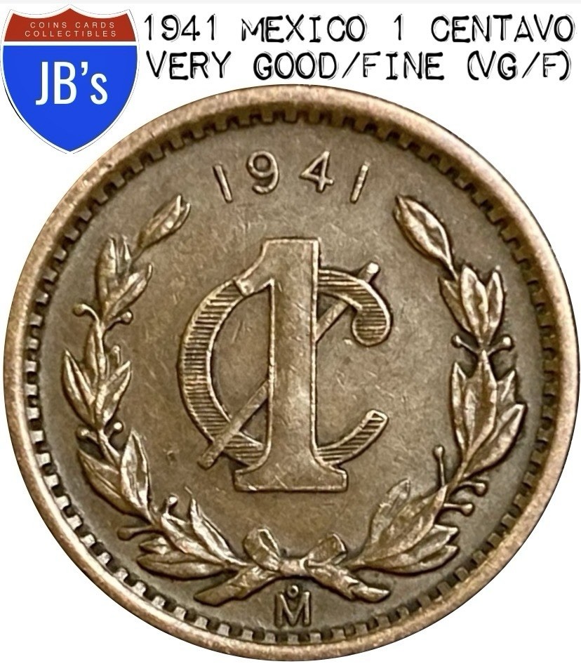 1941 Mexico One Centavo 1¢ - Very Good/Fine (VG/F)
