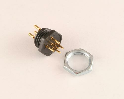 2x 5 Pin Male Miniature Hexagonal Panel Connector Plug Hex Nut 126 Series