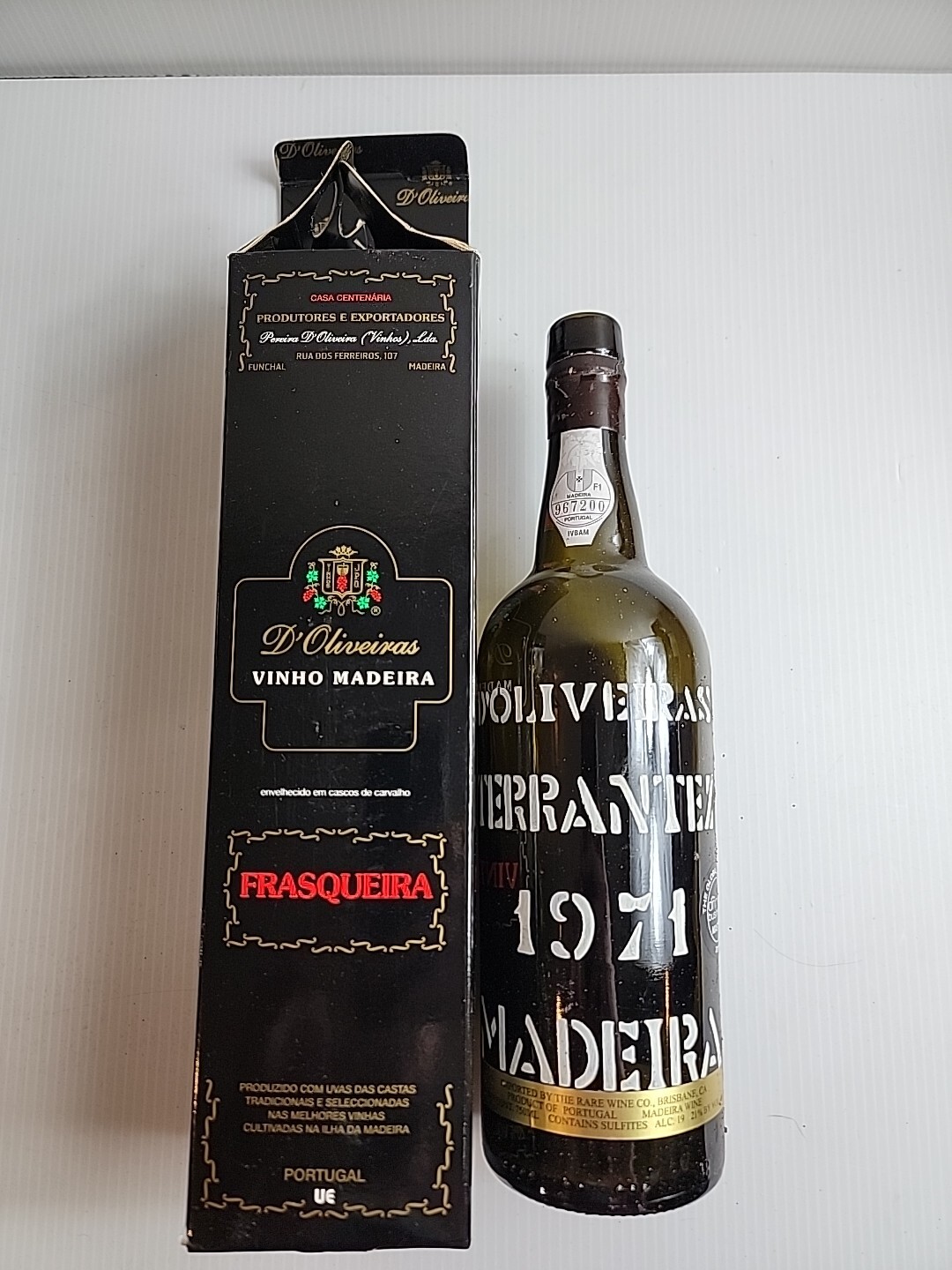 Vintage 1971 Boal Medium Sweet Vinho Madeira Empty Bottle
