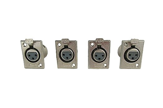 ITT Cannon XLR-3-31 Female Panel Mt Connector, Set of 4 - New, Free Shipping