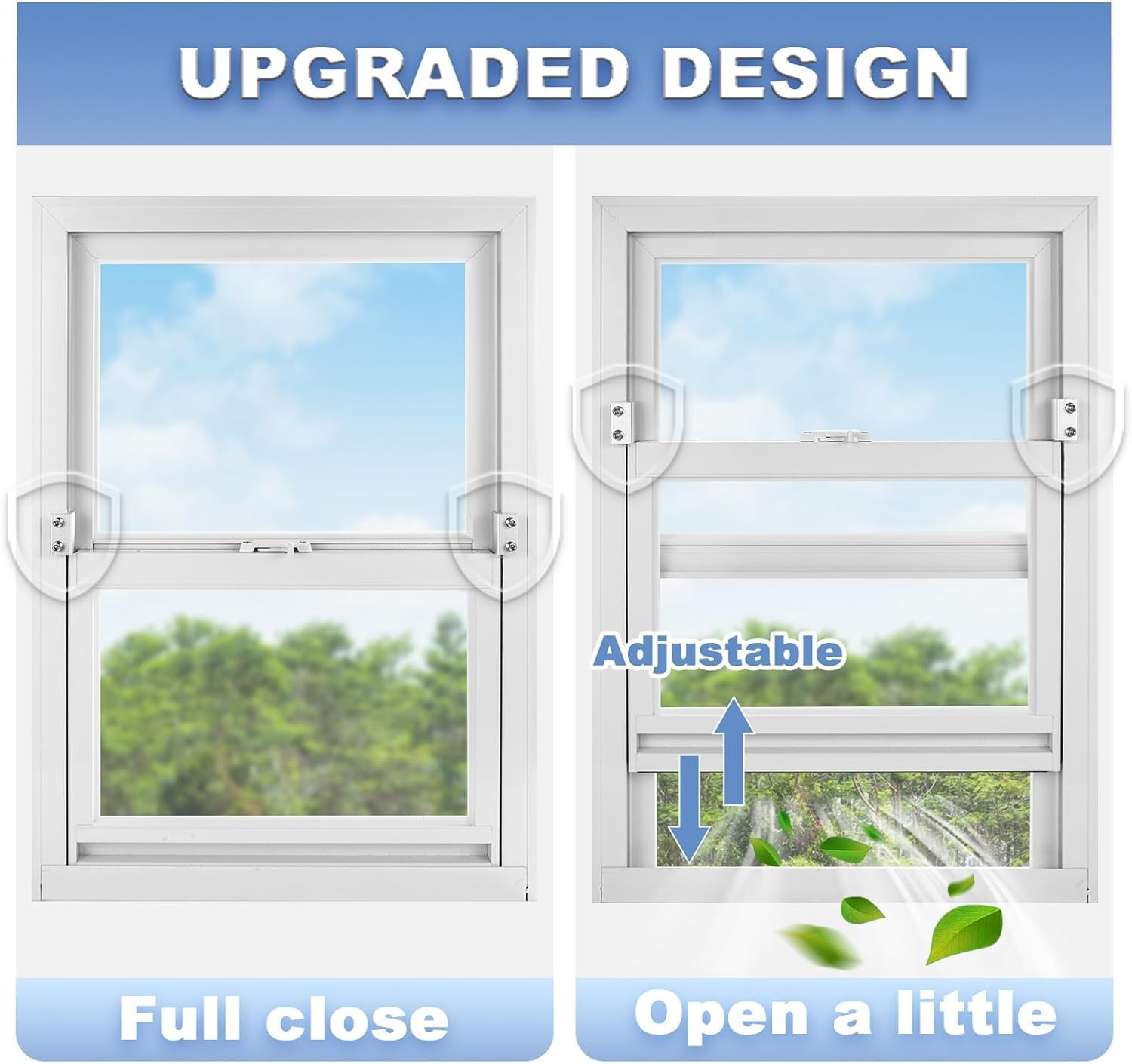 4 Sets Sliding Window Locks with Key, Window Locks for Up and Down Windows,Easy
