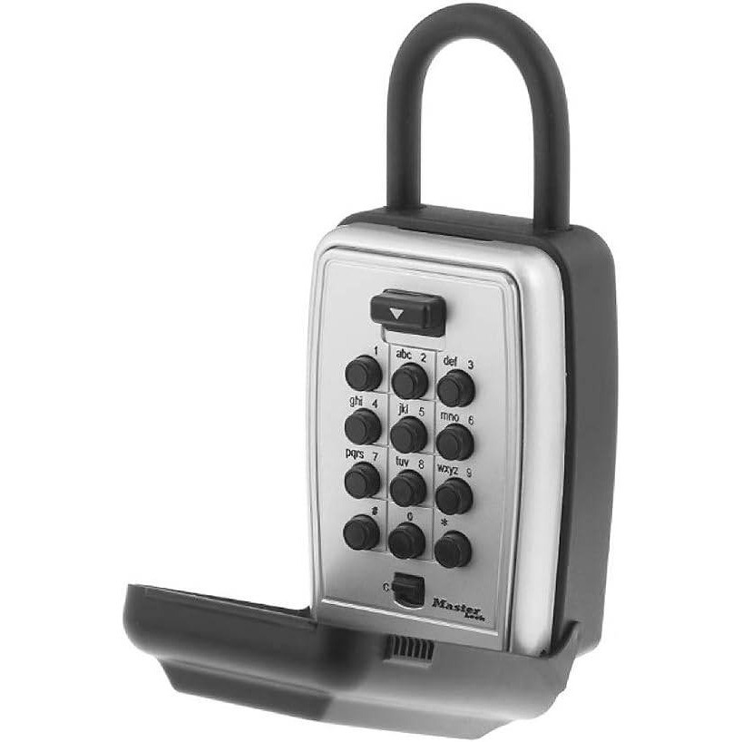 Master Lock 5422E Black Outdoor Key Lock Box with Push Buttons to Hide a Ke