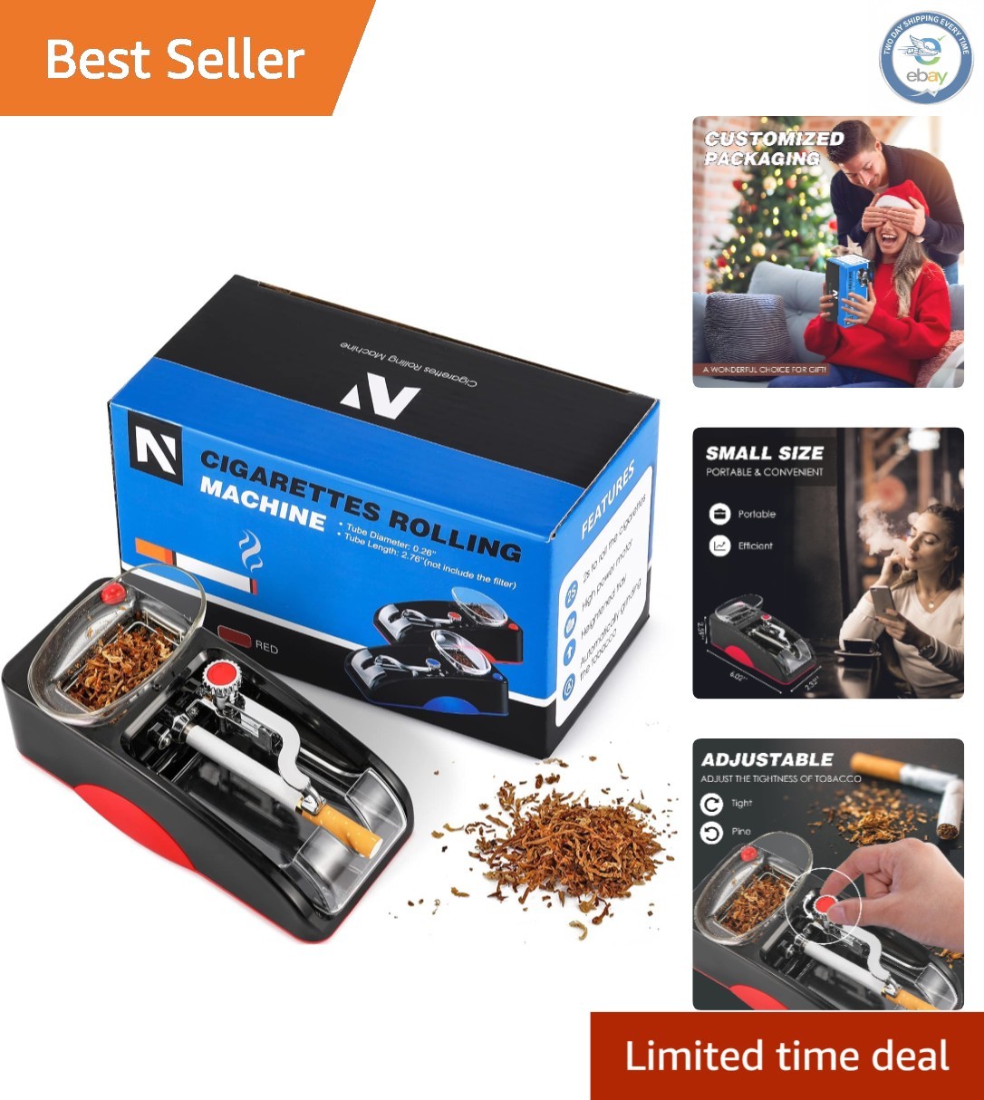 User-Friendly Red Rolling Machine - Adjustable Tightness for DIY Enthusiasts