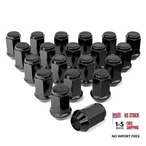 1/2x20 Lug Nuts 20pcs, Chrome 1/2''-20 Closed End 1/2x20(OEM Factory） Black