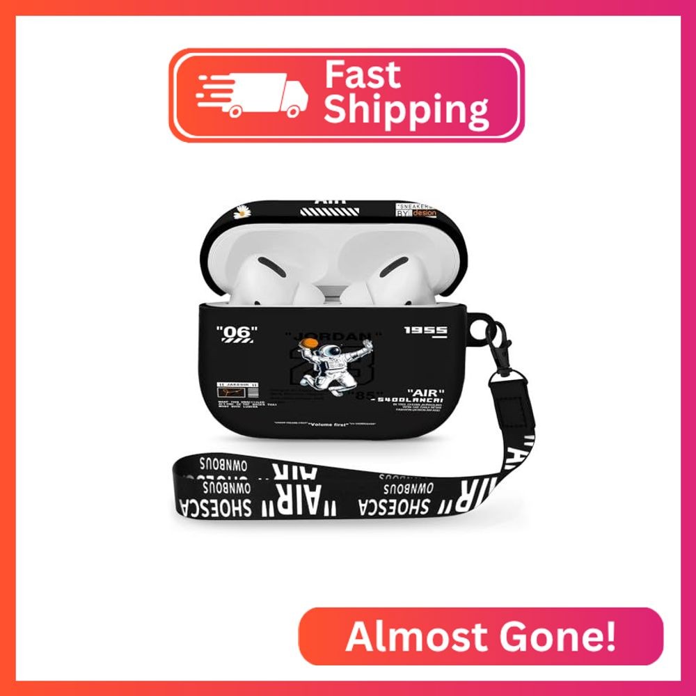 Gedicht for Airpods Pro 2 Case, Cute Cool Astronaut Pattern TPU Soft Case with L