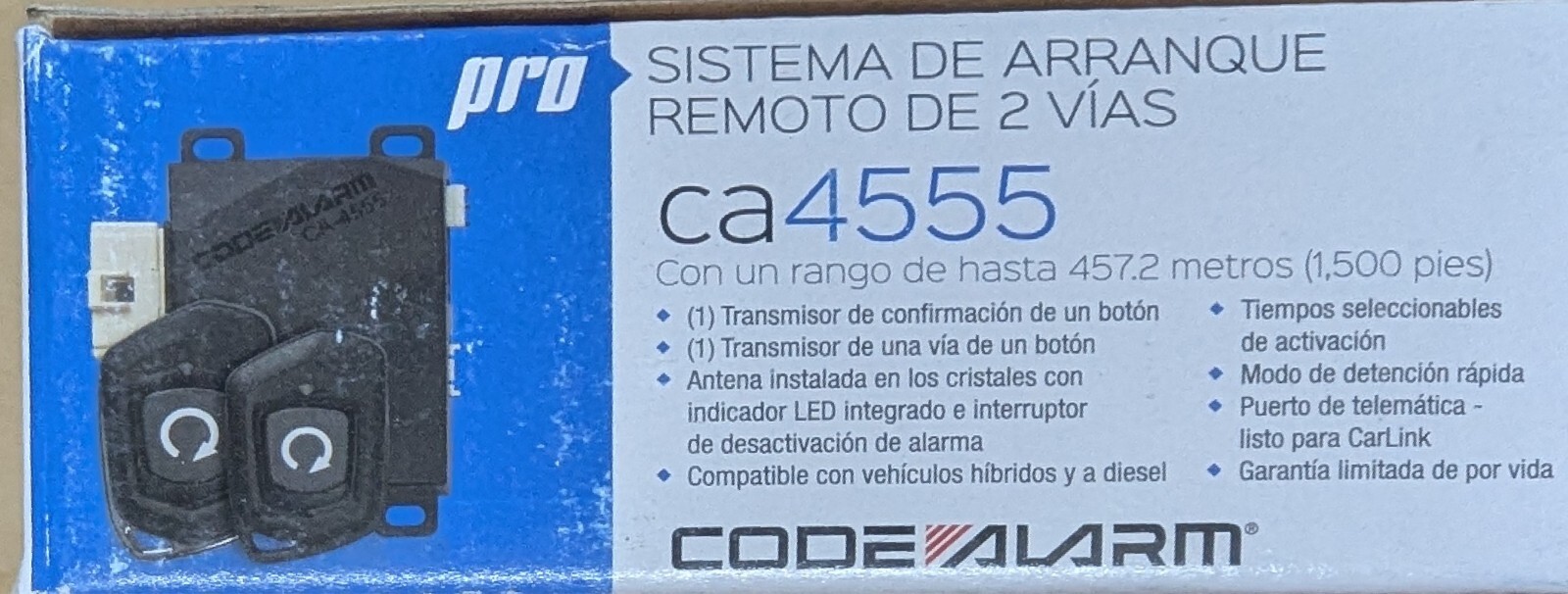 Code Alarm CA4555 Remote Car Starter 2-Way Paging LED Confirming 1/4 Mile Range