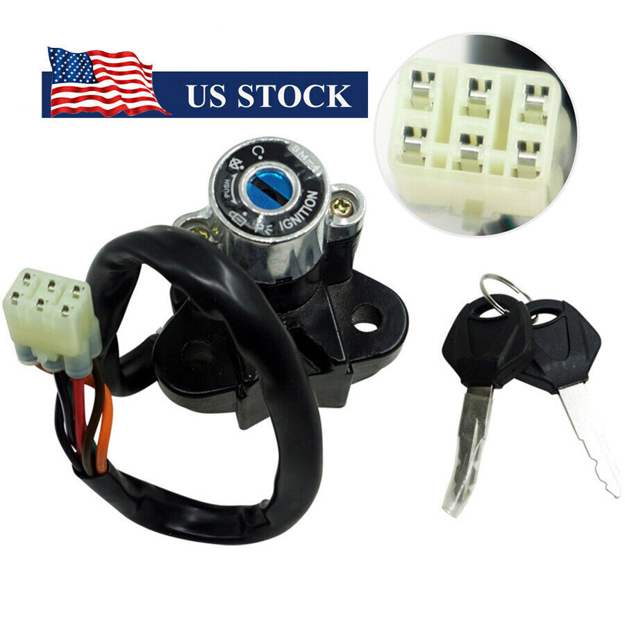 Universal Motorcycle ATV Modified Ignition Key Lock Kit Switch w/Keys Aluminum