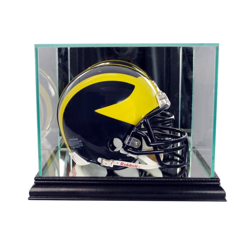 New Glass Mini Helmet Display Case  Black Molding FREE SHIPPING Made US