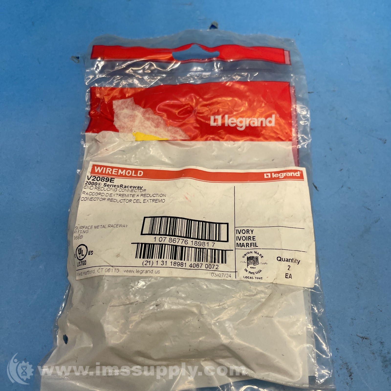 Legrand V2089E End Reducing Connectors Pack of 2 FNFP