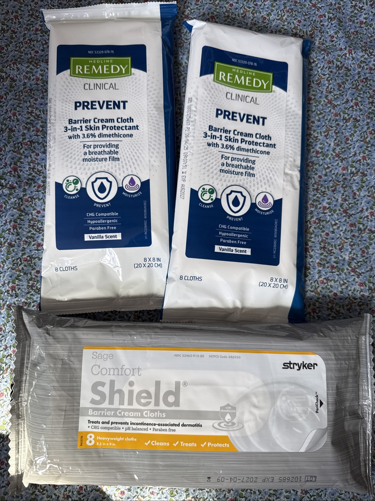 3 Pack Remedy Phytoplex Barrier Cream Cloths with Dimethicone Protect Clean