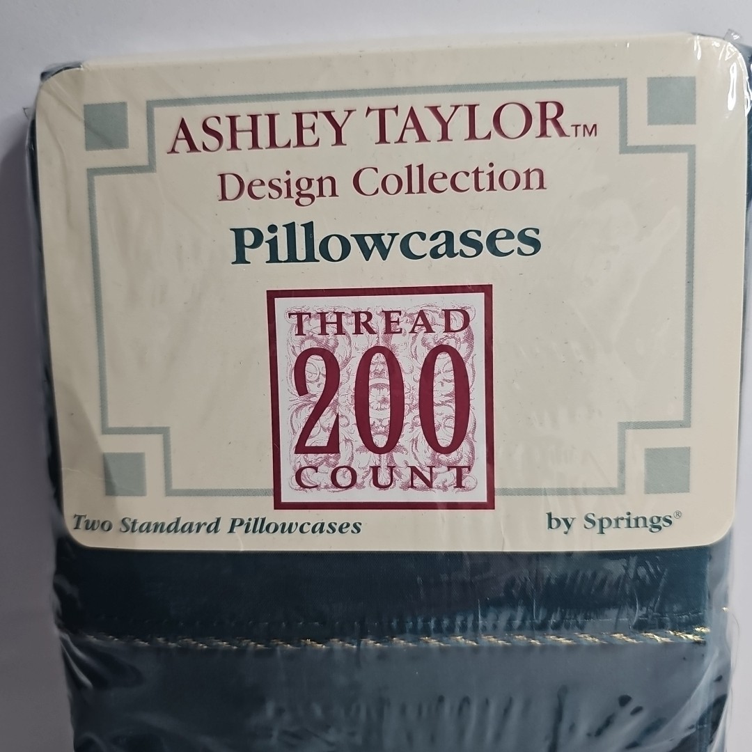Ashley Taylor STANDARD Pillowcase Set 2 Piece Evergreen 200 Thread Count Green
