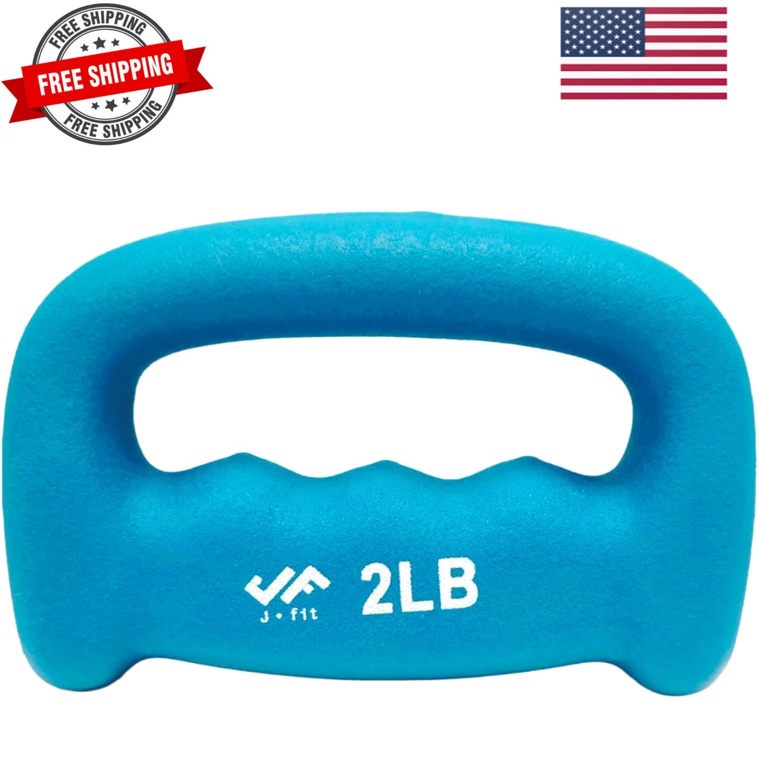 Neoprene D Grip Dumbbells - Single Weights 2LB -  Non-Slip, Hand Weights,...