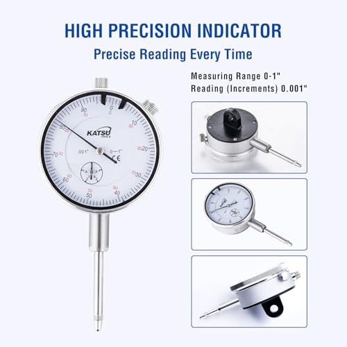 Dial Indicator with Magnetic Base and 22 Pieces Indicator Points Inches Kit