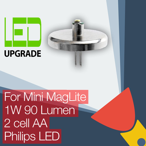 Mini MagLite LED Conversion Upgrade bulb Flashlight Torch 2AA Cell LED