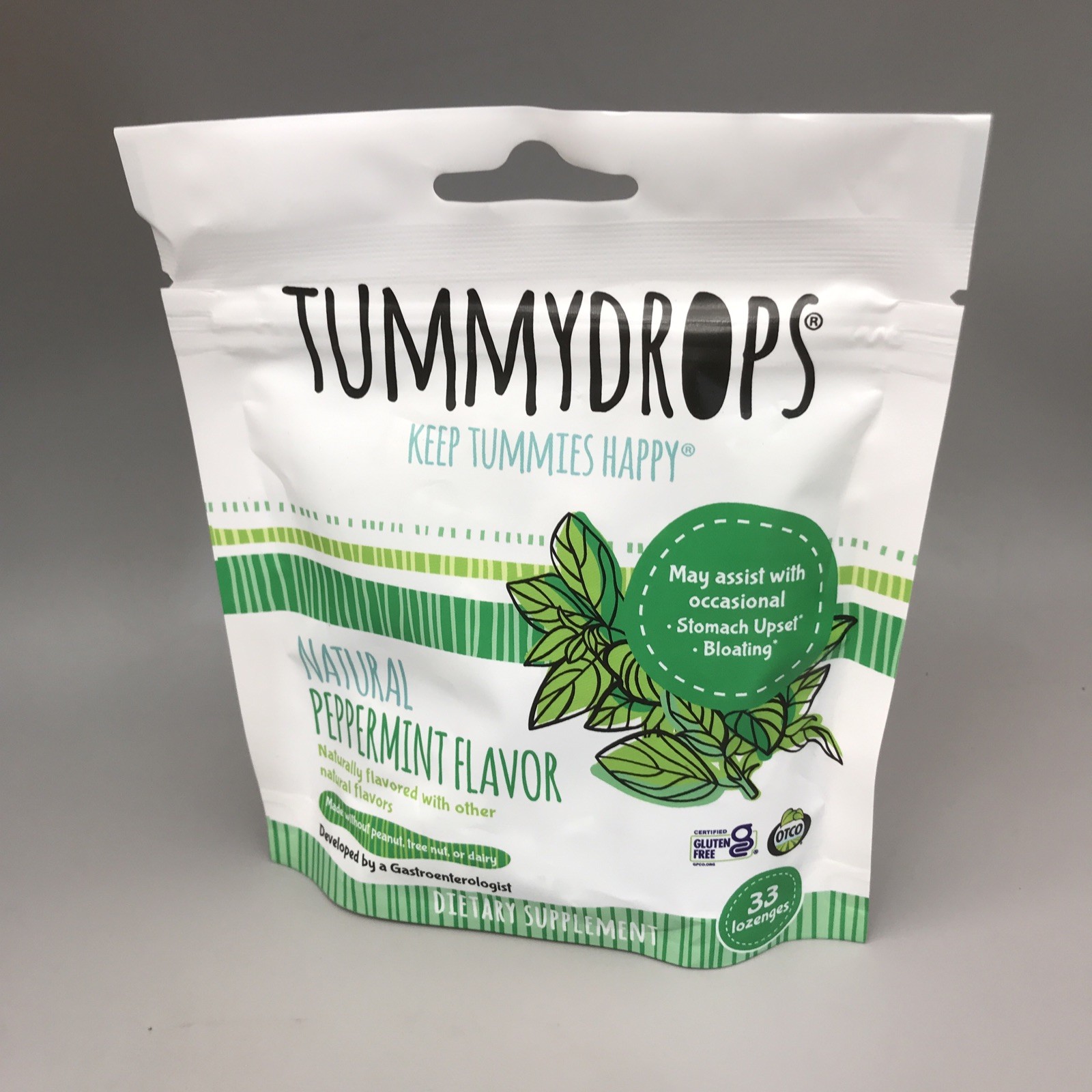 Natural Peppermint Tummydrops (Bag of 33 Drops) Exp 07/27