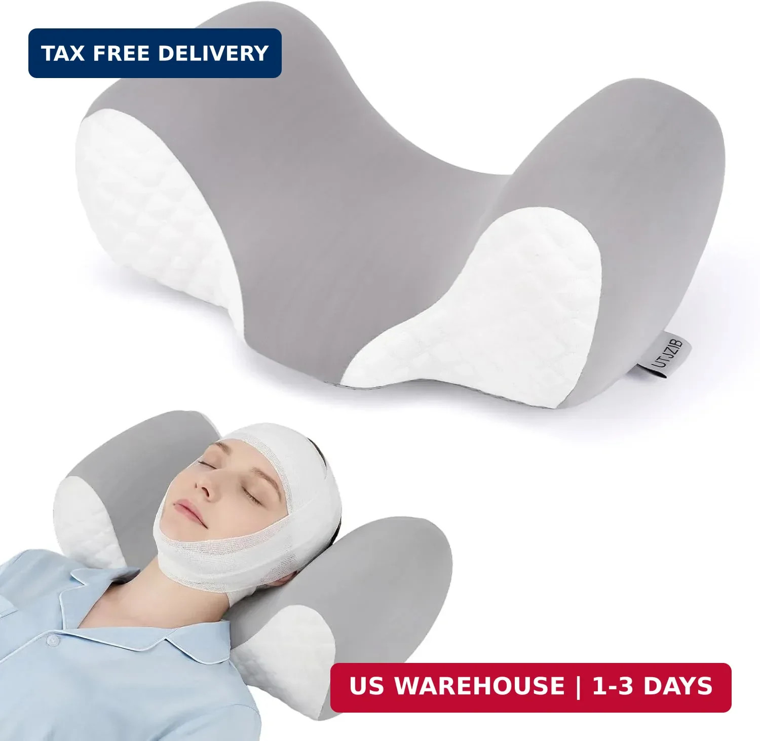Facelift Surgery Recovery Pillow - Memory Foam Head Sabilizer Pillow - Support B