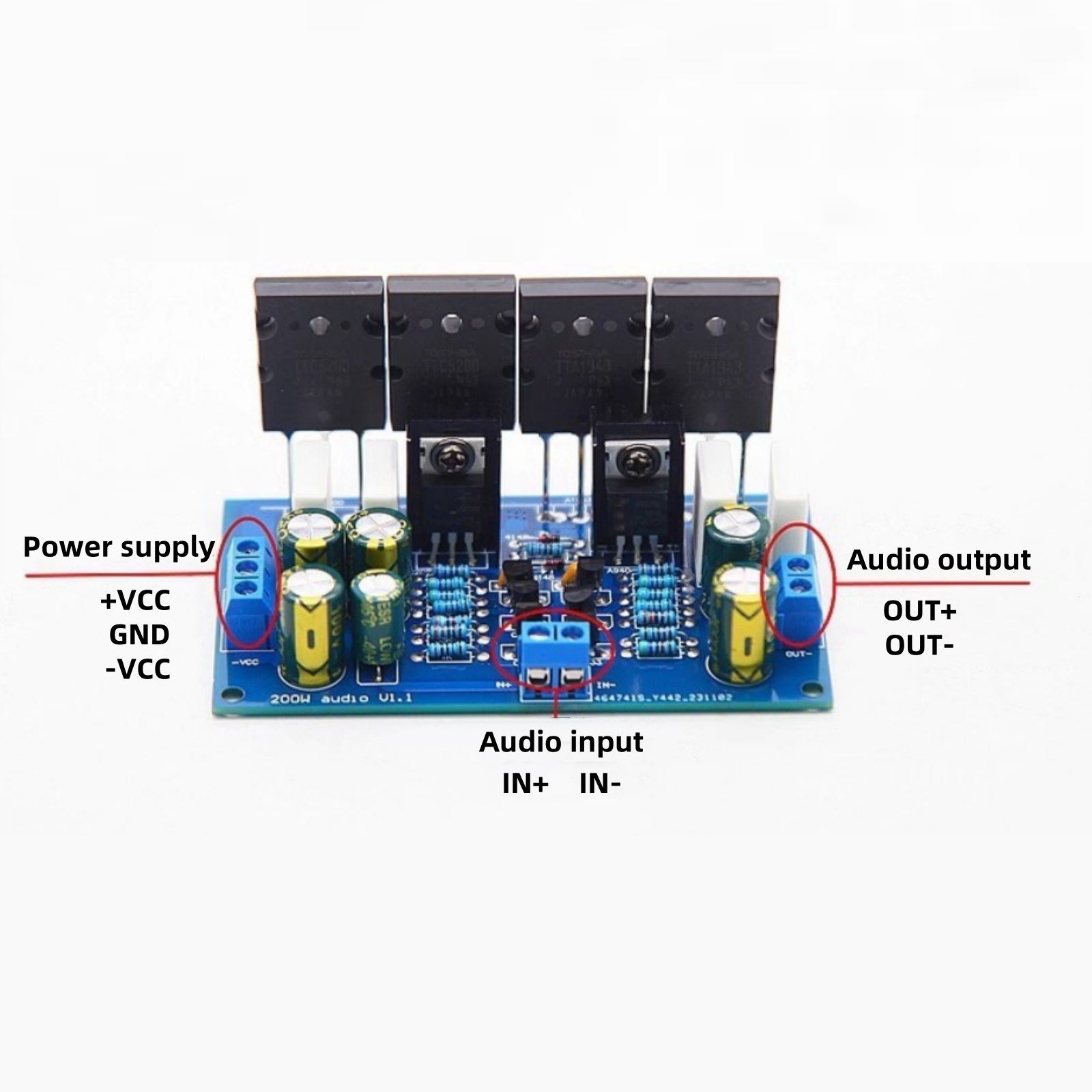 DC 35-60V 200W Audio Mono Power Amplifier Board HiFi Audio Amp Module Part