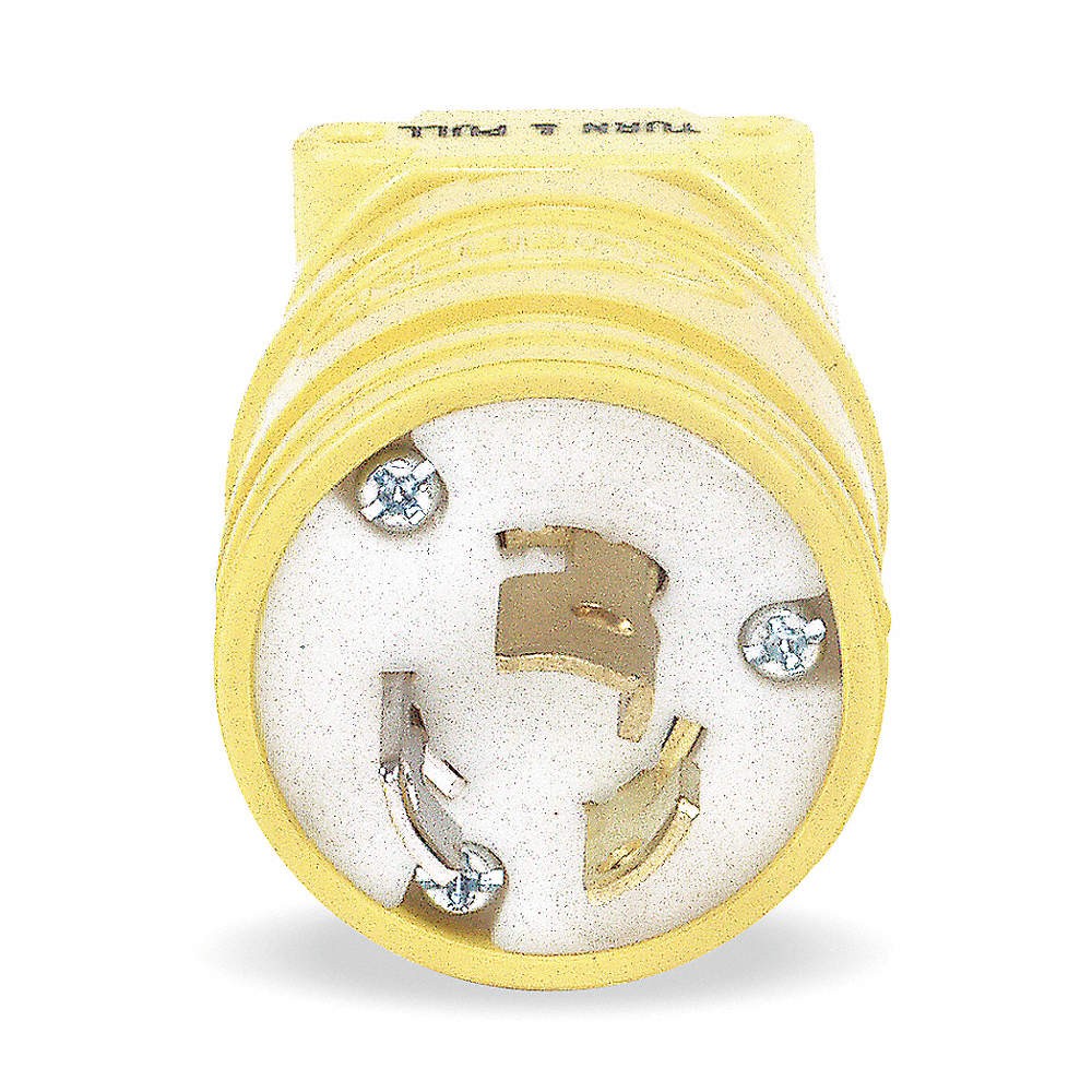 HUBBELL HBL2447 LckPlg,Strt;15 A;Yellow,Elastomer,3Blds 3D054