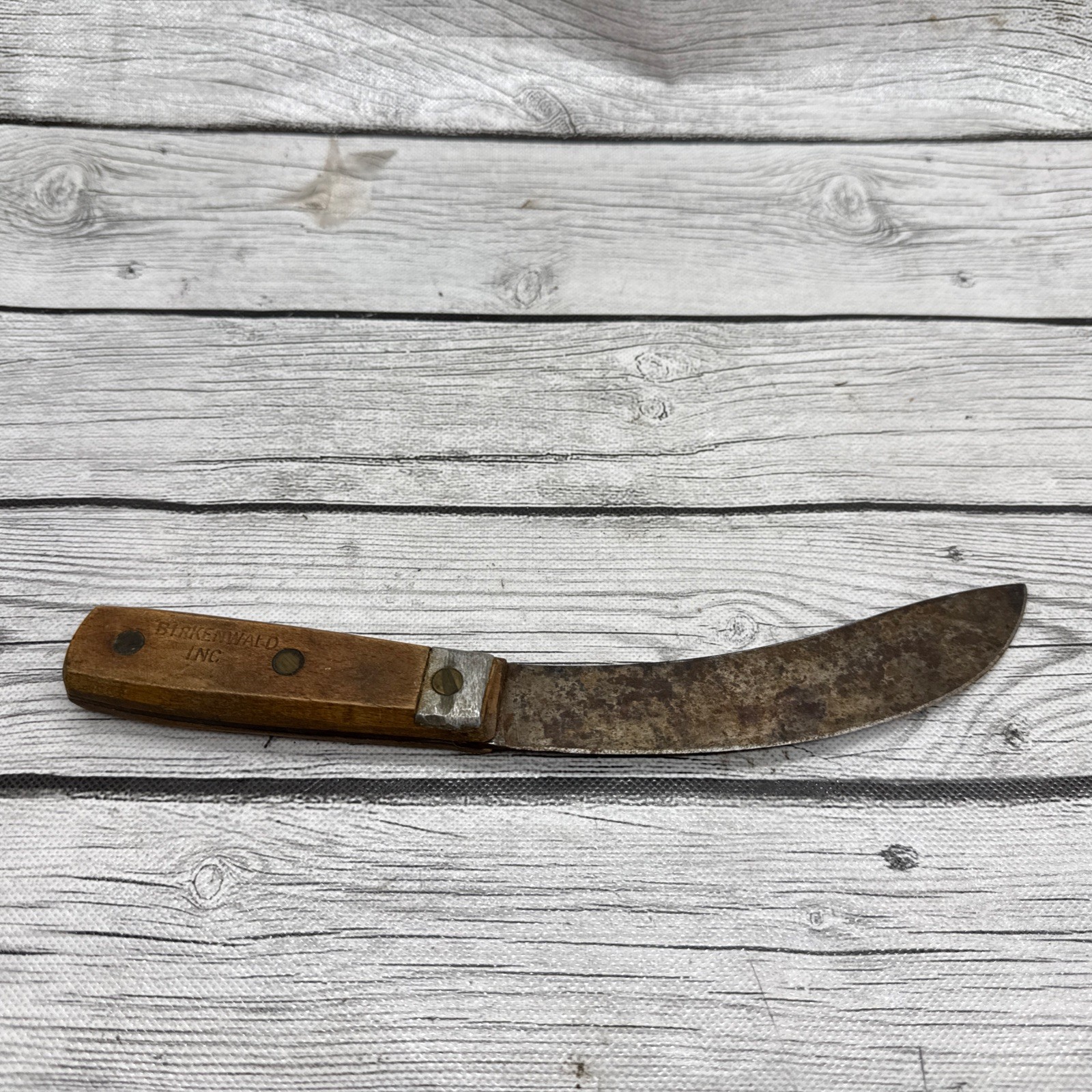 Vintage 1900s Birkenwald Inc 10" Skinner Butcher Knife Portland, OR Leather Shea