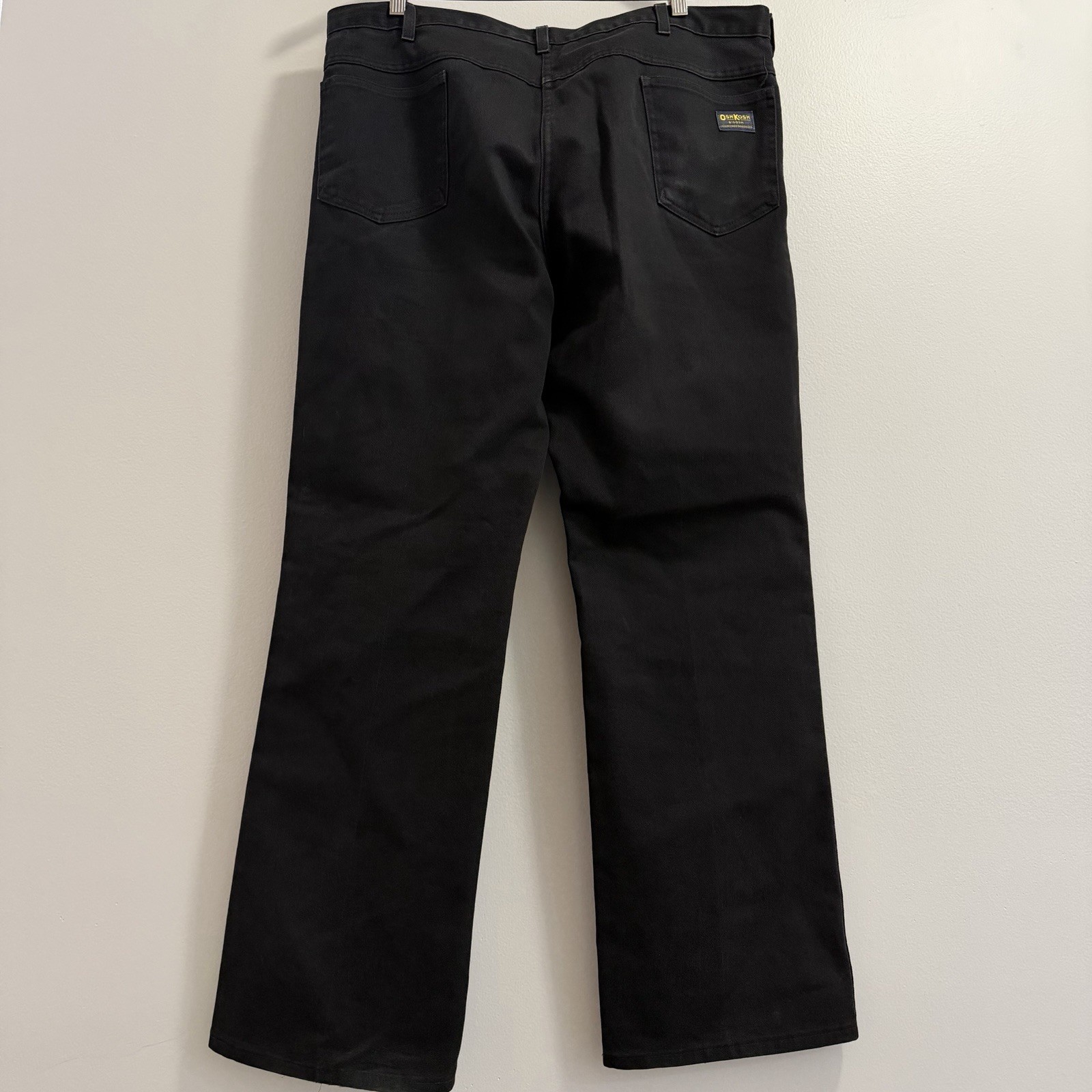 Vintage 70s Oshkosh Sanforized Pants Mens 38x32 Black Workwear Talon Zip