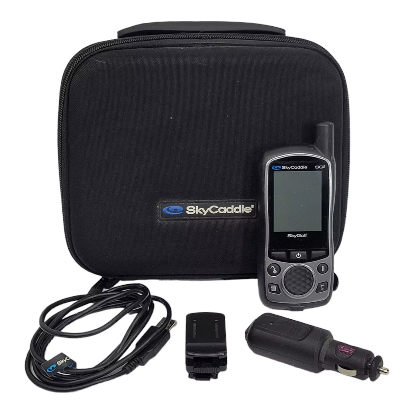 SkyCaddie SG5 Handheld SkyGolf Golf GPS Rangefinder Case USB Cord Car Charger
