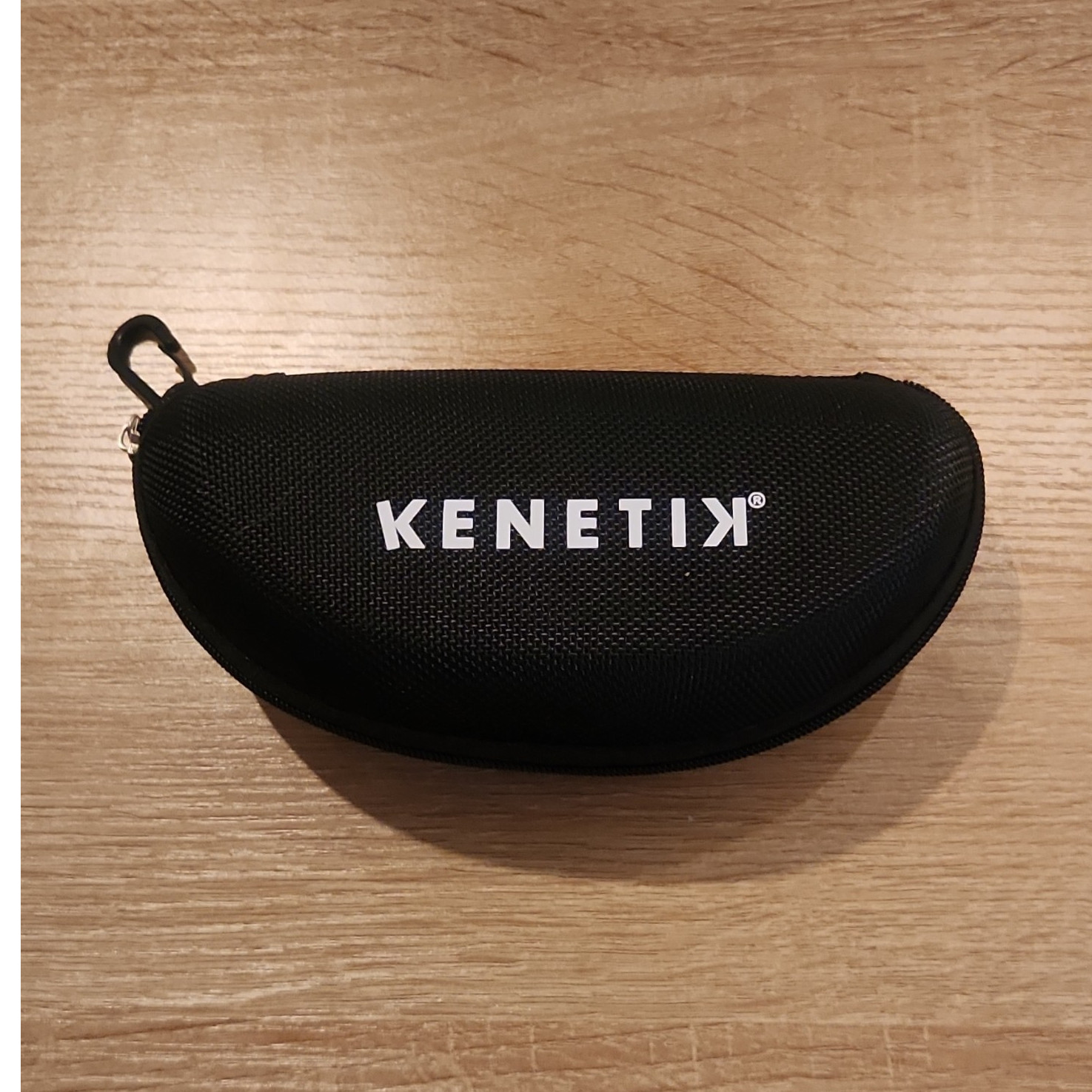 KENETIK Hard Eyeglass Case Black with Zipper Clip for Glasses Sunglasses