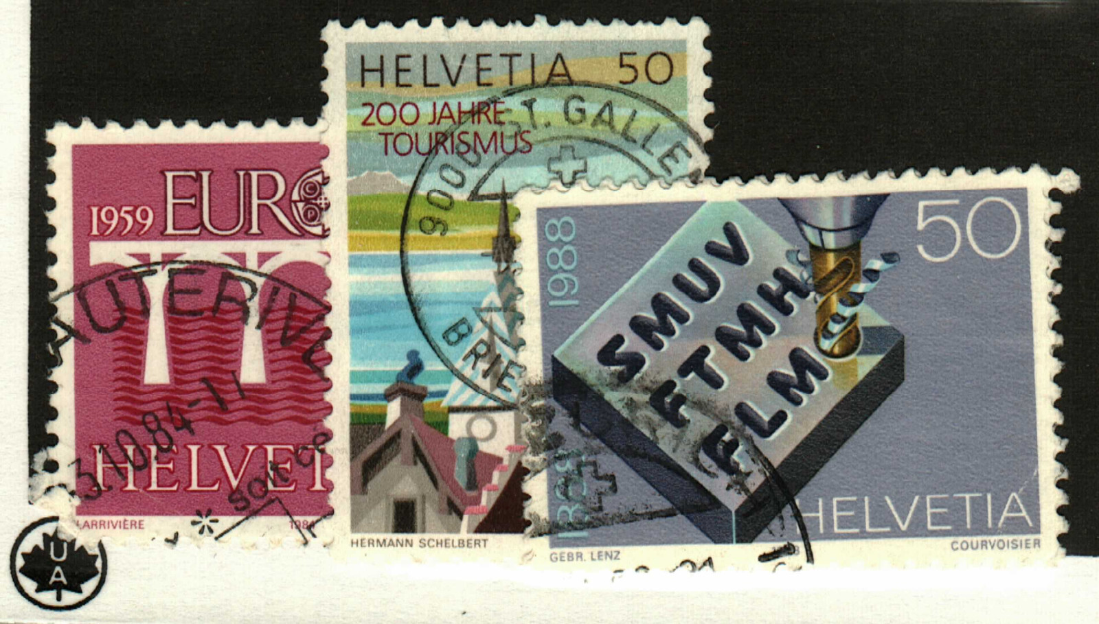 Switzerland #747, 813, 825 used