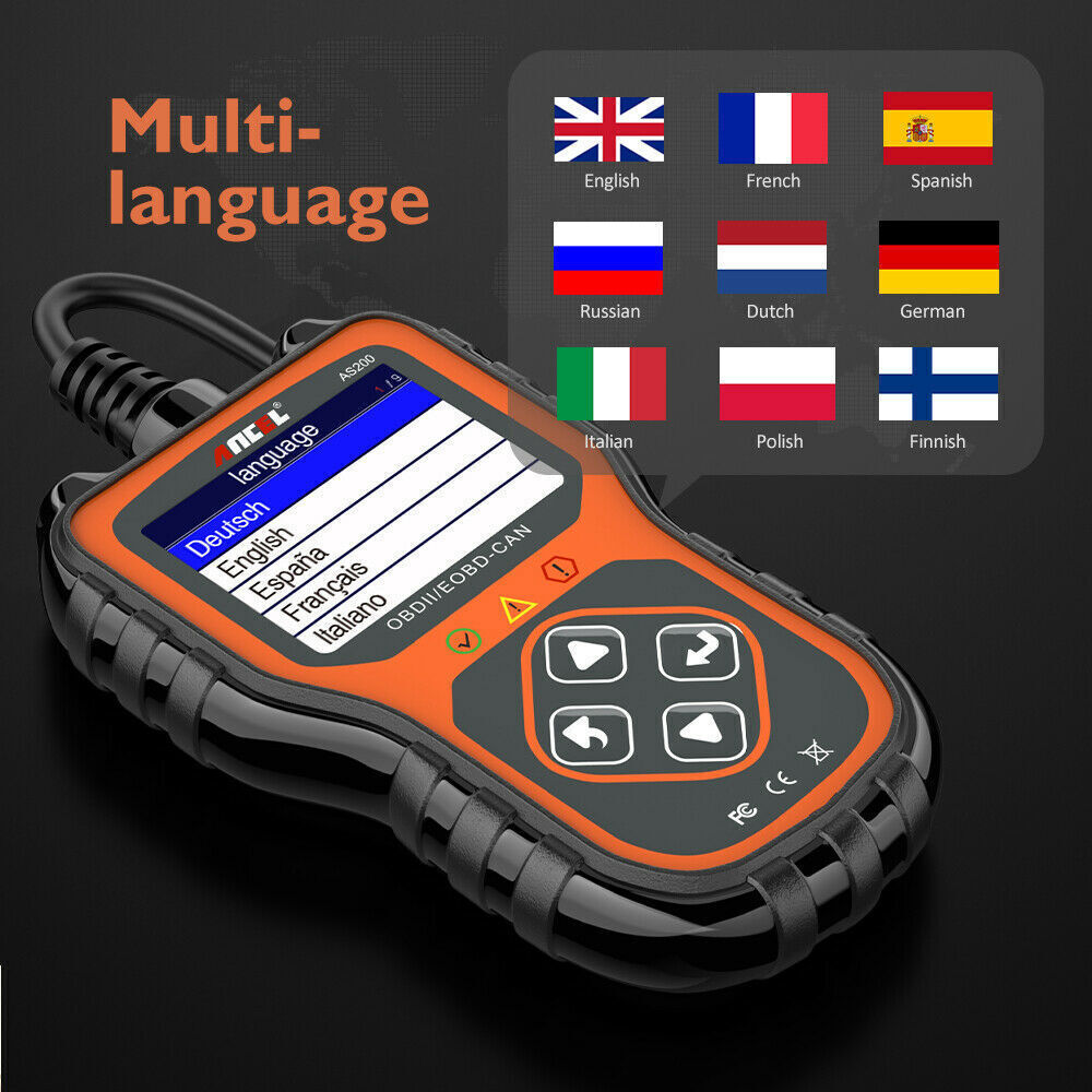 ANCEL AS200 OBD2 Scan Tool Automotive Scanner Car Engine Code Reader SMOG Test