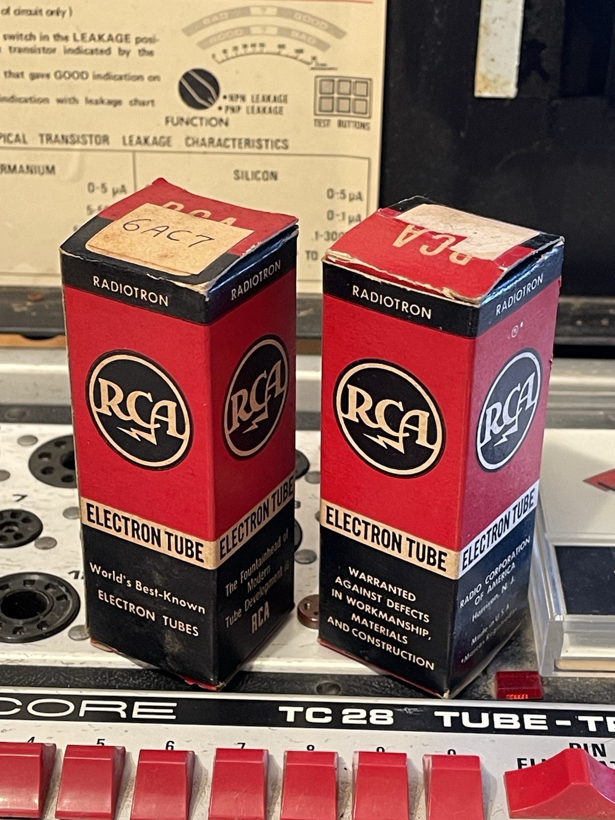 RCA NOS NIB 6AC7 1852 & RCA Open Box USN CRC-6AC7 Both TESTED GOOD