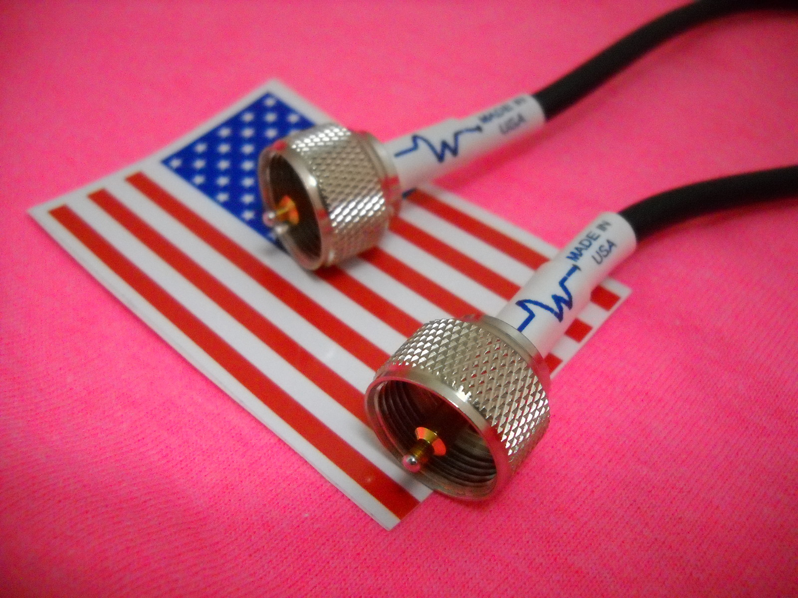 20in UHF PL259 MALE TO MALE PLUG COAX  PIGTAIL JUMPER CABLE RG58 MADE IN USA