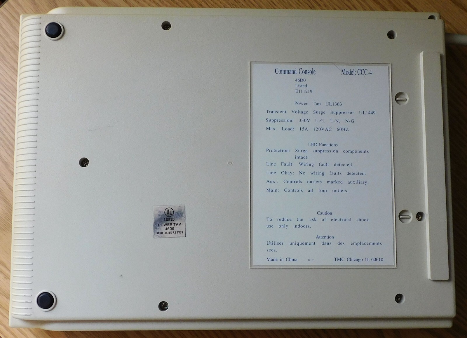Tripp Lite Command Console CCC-4 Transient Voltage Surge Suppressor, 4-Outlets
