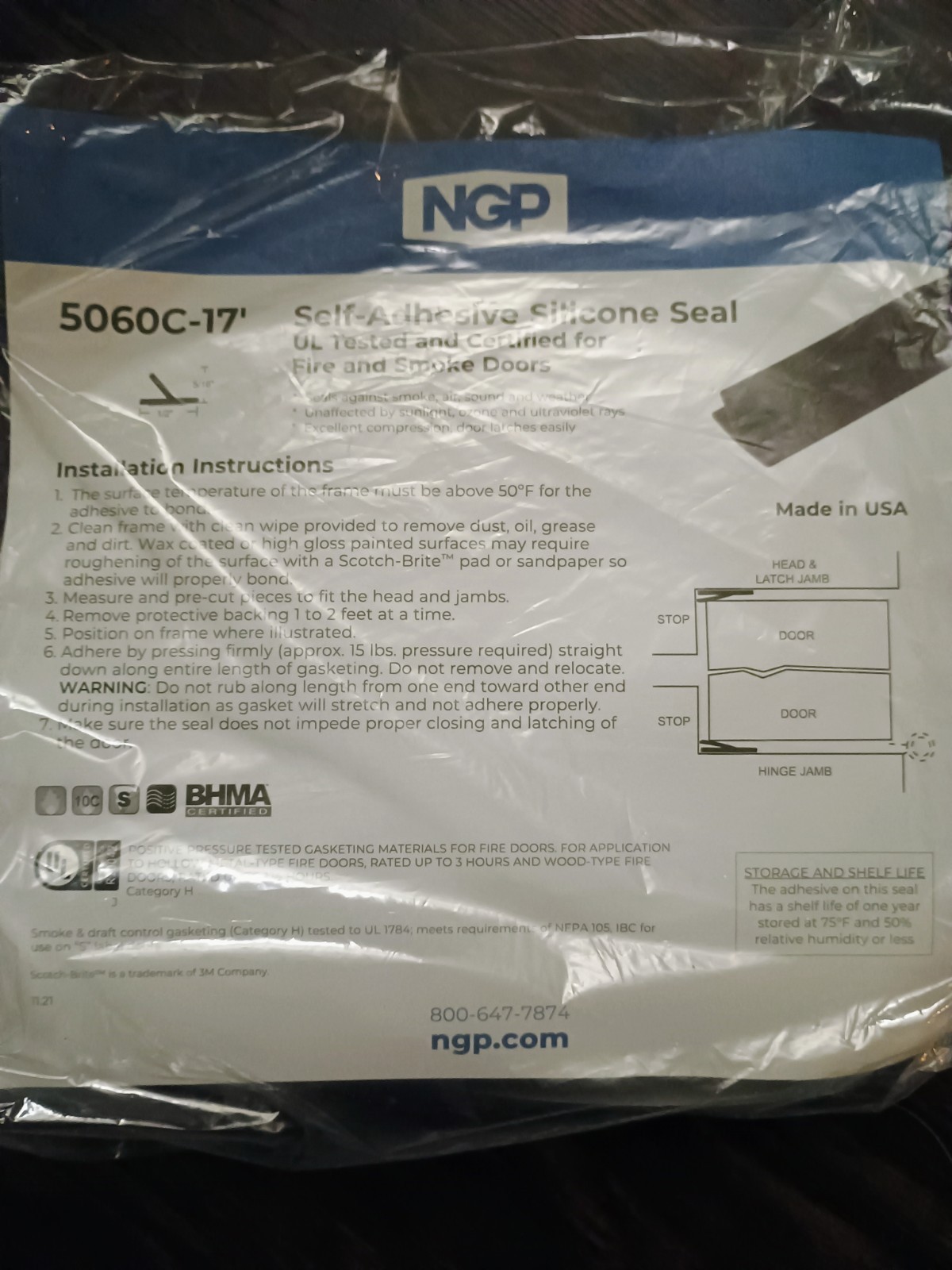 Zero 5060C 17' Weatherstripping