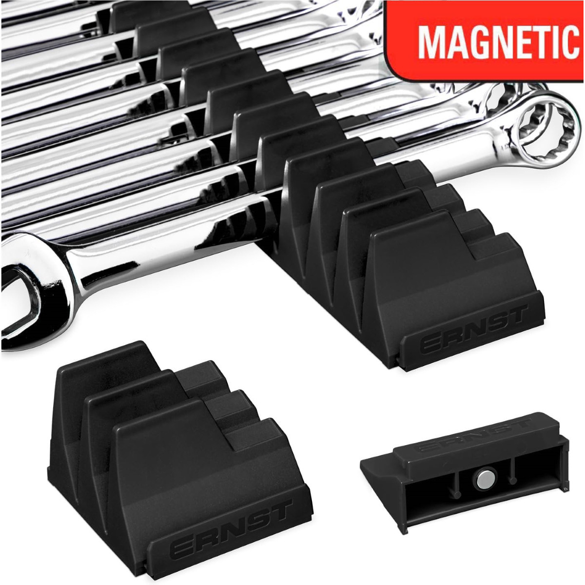 Ernst Mfg. 40 Tool Magnetic Modular Wrench Pro Organizer - Black
