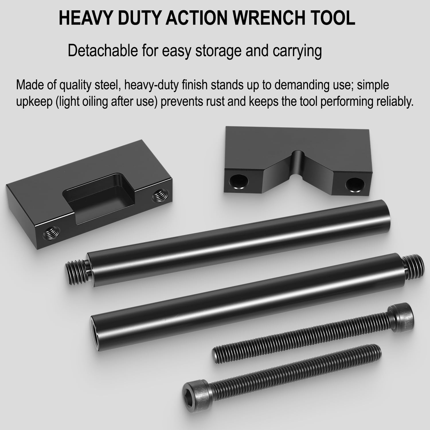 Heavy-Duty Disassembler Wrench 15-Inch Carbon Steel Detachable Handle for Barrel