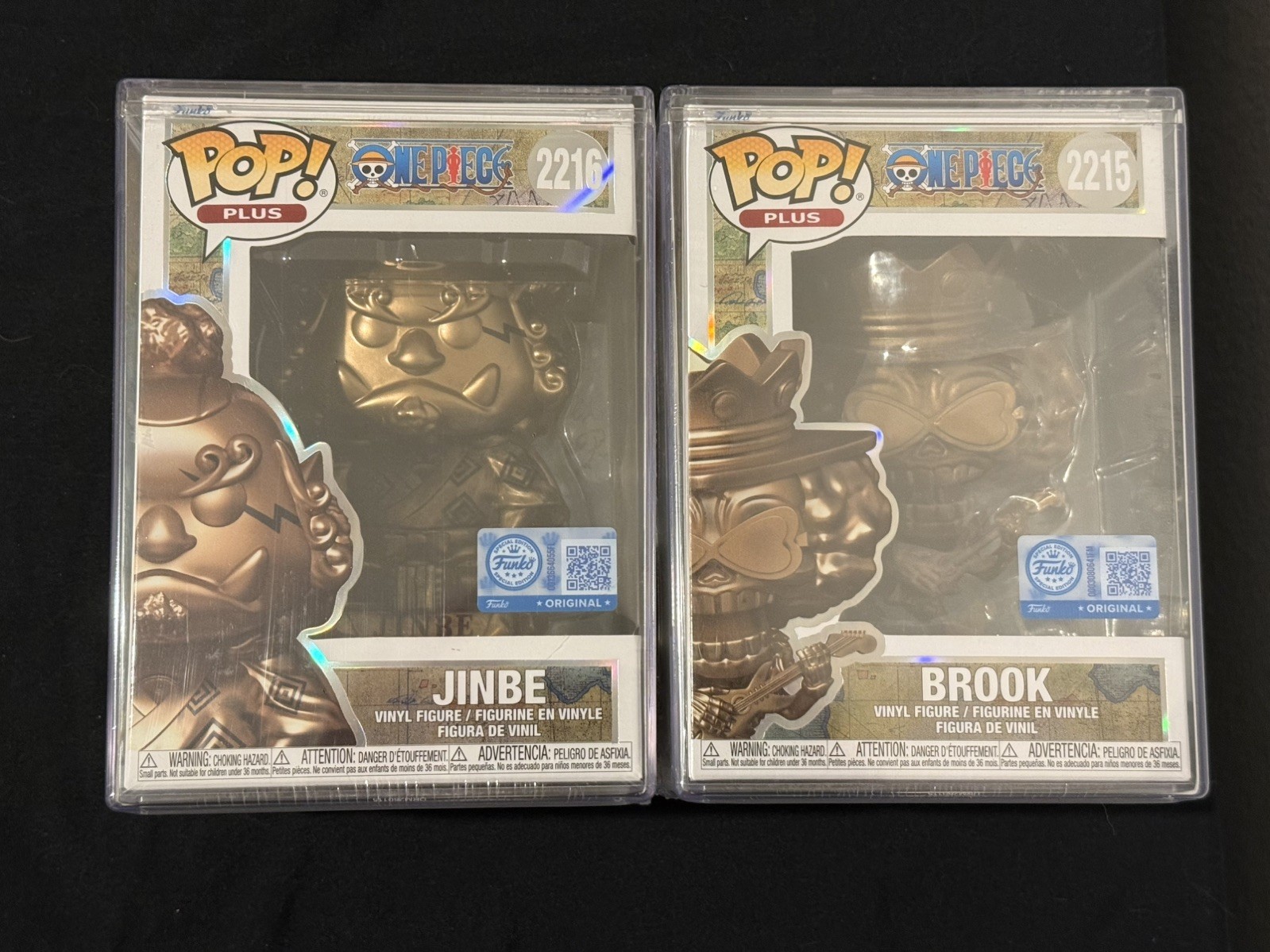 One Piece Funko Pop! Plus Brook and Jinbe (Bronze) + Protector
