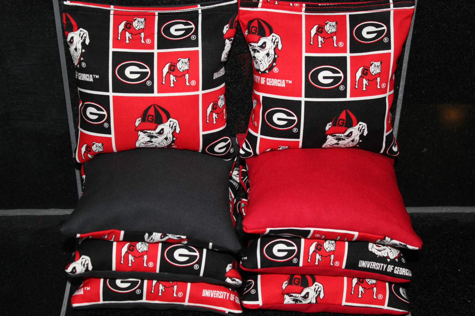 GEORGIA BULLDOGS CORNHOLE BEAN BAGS BAGGO TOSS ACA Regulation Quality Handmade!