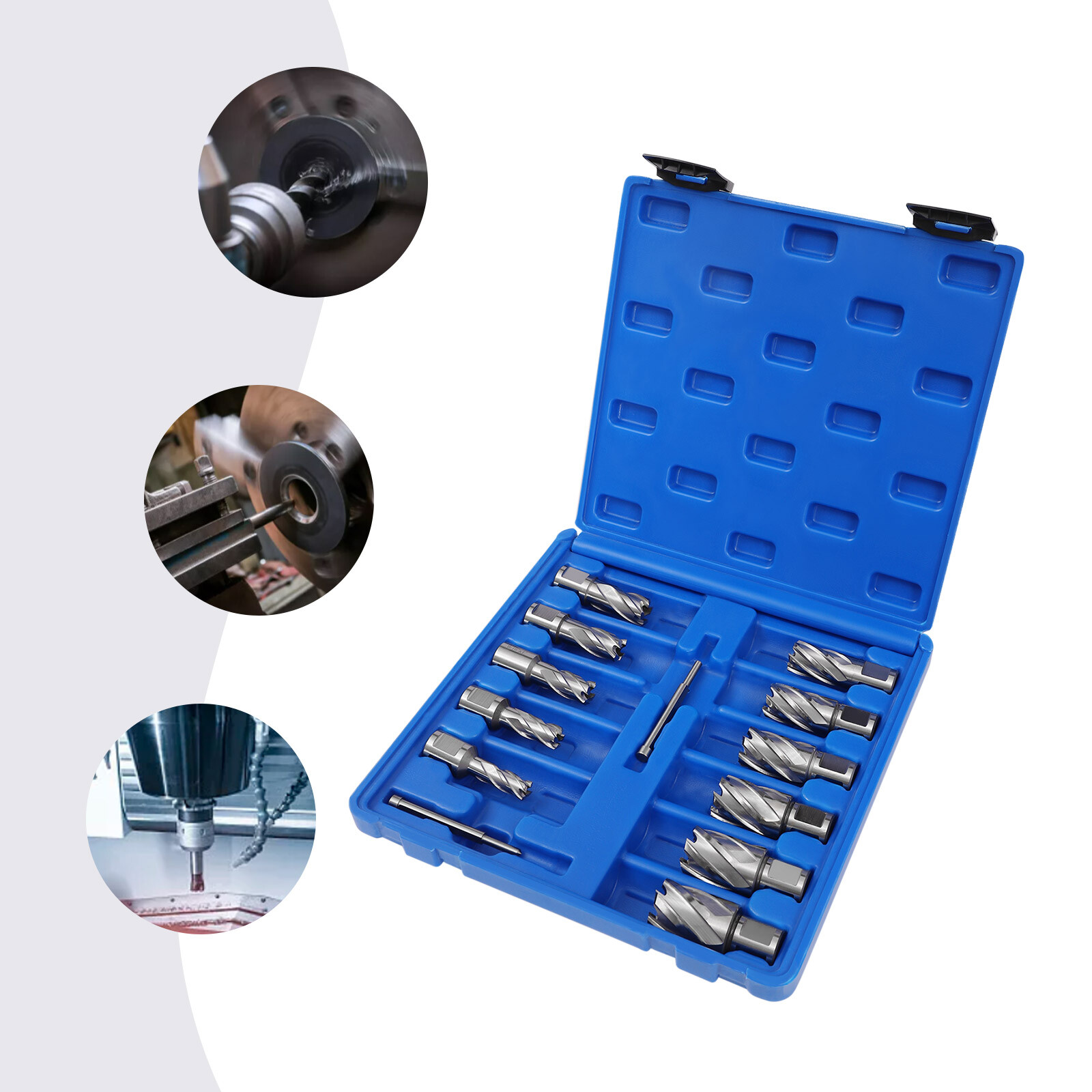13Pcs Annular Cutter 7/16 to 1-1/16" Cutting Diameter Straight Shank Set USA!!!